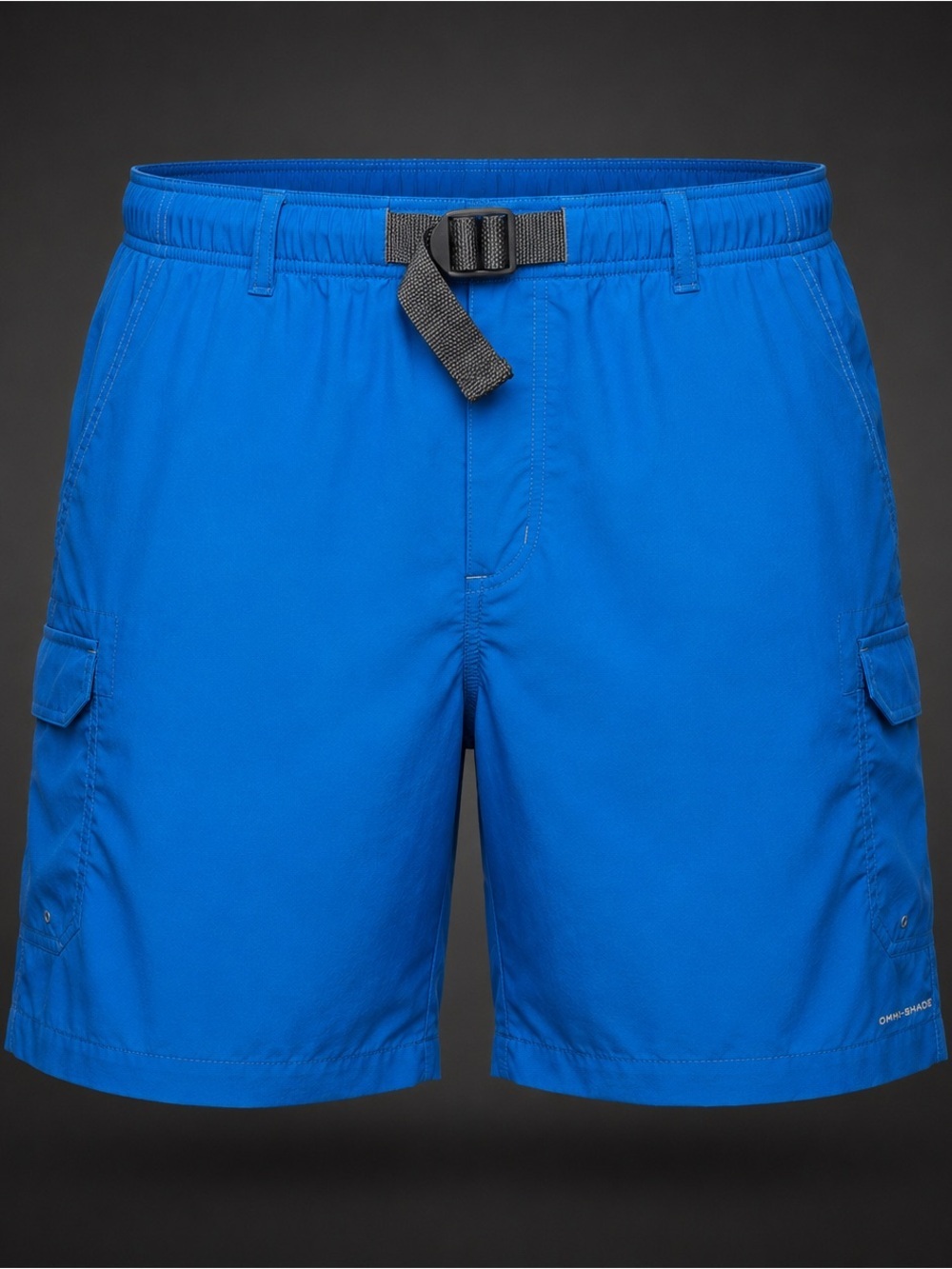 Columbia Omni-Shade Cargo Fishing Shorts Men XL Tall Blue Belted Nylon Outdoor